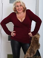 Kitty Elegant Velvet Dress, Corset, Nylons, High Heels